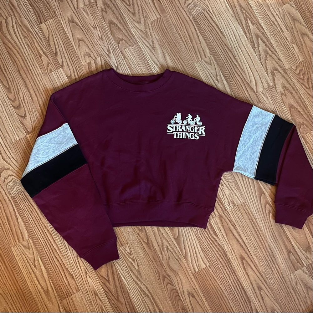 Stranger Things Crop Fleece Pullover - Picture 2 of 5